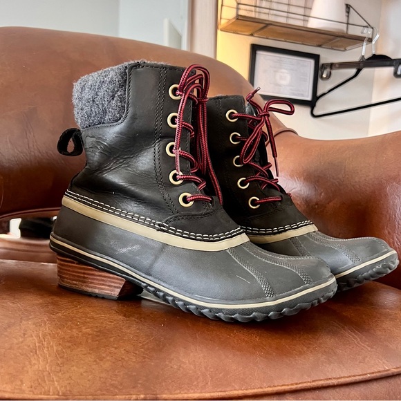 Sorel Women's Slimpack Lace II Snow Boot Black size 9 - Picture 2 of 4